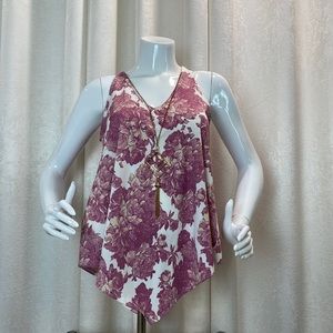 Summer First Love Elegant Wide Strap Tank Top (Magenta)